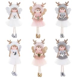 Christmas Decoration Creative Antler girl Top Hat Antler Girl pendant Cartoon Hanging Christmas Tree Lovely Girl Ornaments Festival Party Supplies DIY Charms