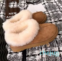 Fashion Women Snow Boot Wholesale Ultra Mini Platform Booties Winter Suede Wool Ladies Fur Ankle Bootes