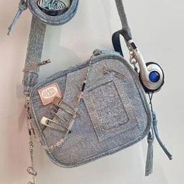 Evening Bags Y2K Vintage Denim Handbag Cute Casual Fashion Chase Star Pain Bag 2023 Spring Designer Luxury Square