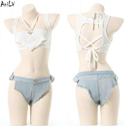 Ani Yacht Party Sexy Girl Beach Swimstuit Jeans Swimwear Unifrom Women Pamas Outfits Costumes Cosplay 2022 New cosplay