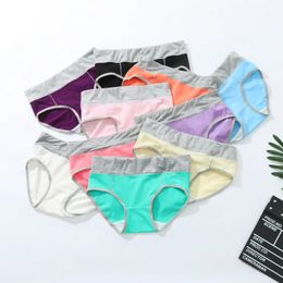 Women's Panties 5pc Women'S Solid Colour Patchwork Briefs Comfortable Pure Cotton Home Underwear MultiPiece Bikini 231031