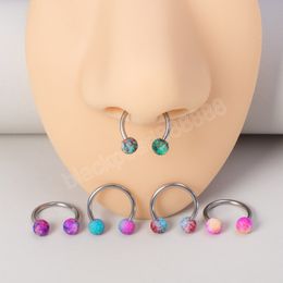 5pcs Surgical Steel Nose Ring Hoop Septum Ear Piercing Cartilage Earring Horseshoe Circular Barbell Helix Jewellery