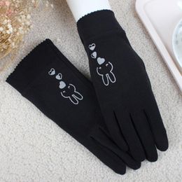 Five Fingers Gloves Driving Thin Cashmere Elastic Force Mittens Female Winter Lovely Touch Screen Student Cycling Warm E761