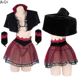 Ani Women Retro Mediaeval Gothic Uniform Vampire Outfit Cosplay Costume cosplay