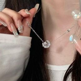 Pendant Necklaces Zircon Stars Moon Pendants Necklace For Women Cute Vintage Fashion Harajuku Korean Style Gift Girlfriend Jewellery