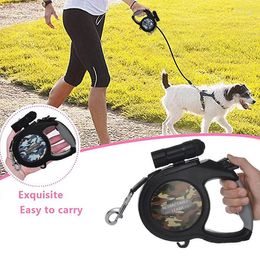 Dog Collars Leash Retractable With Light Automatic Extendable Large Pet Lead Strong Pets Traction Rope For Dogs Walking