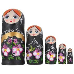 Dolls Matryoshka Wood Toys Wooden Festival Gift Flower Dolls Handcrafted Russian Nesting Stacking 231031