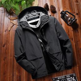 Men's Jackets 2023 Hiking Outdoor Men Hooded Raincoat Winter Waterproof Skin Tactical Military Jacket Sport Spring Autumn Male