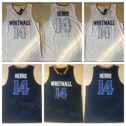 Whitnall Basketball 14 Tyler Herro Jersey Man High School University Shirt Embroidery And Sewing Navy Blue White Team Colour Breathable For Sport Fans NCAA