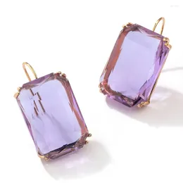Dangle Earrings Statement Exaggerated Simple Square Resin Hook Drop For Women Big Candy Color Clear Stone Pendant Earring Party Jewelry