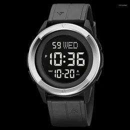 Wristwatches Skmei 2047 Sport Watches Mens Casual Chrono Countdown Digital 5bar Waterproof Wristwatch Montre Homme LED Light Display Watch