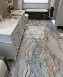 Wallpapers PVC SelfAdhesive Waterproof Wallpaper 3D Marble Floor Tiles Murals Bathroom Nonslip Wall Paper Flooring Home Decor St2502590