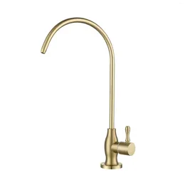 Kitchen Faucets Solid 304 Stainless Steel Lead Free Drinking Water Faucet Brushed Gold Pure Black Filtered Tap