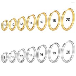 Hoop Earrings 1Pair Stainles Steel Small Women Men Gold Silver Colour Round Circle Pendientes Mujer 2023 Anti-allergy