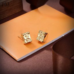 Brand Earings Designer 18K Gold Plating Fashion Stud Jewellery Classic Senior Young People Couple Family Christmas Gift