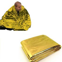 Hot Outdoor Waterproof Emergency Bag Insulation Disaster SOS Aid Life-saving Survival Rescue Insulation Blanket Hike 210*140CM Camping HikingSafety Survival