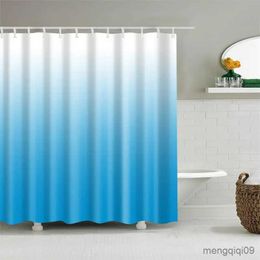 Shower Curtains Fashion Plain Color Gradient Shower Curtain Waterproof Proof And Moisture-proof Shower Curtain Bathroom R231101