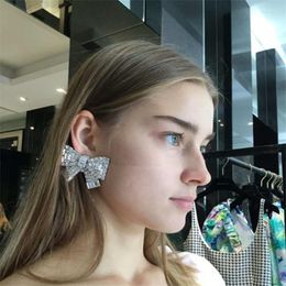 Stud Earrings Boutique Rhinestone With Zircon Bowknot Charm Women Jewellery Fashion Girls' Collection Earring Ear's Accessories