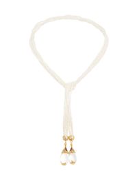 Zim PEARL ROPE LARIAT NECKLACE New in luxury fine jewelry chain necklace for womens pendant k Gold Heart Designer Ladies Fashion pearl Saturn designer cd