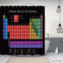 Shower Curtains New Periodic Table of Elements Shower Curtains Waterproof 3D Print White Fabric Bath Curtain for Bathroom Decor with R231101