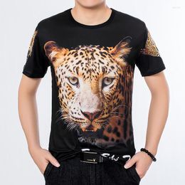 Men's T Shirts Leopard Head Pattern 3D Printing Streetwear Short Sleeve Shirt Men Summer Quality Soft Smooth Fashion Slim Camisetas Hombre