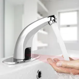 Kitchen Faucets Sink Mixer Sensor Tap Chrome Brass Automatic Hands Free Infrared Basin Faucet One Cold Water Batterier For Toilet