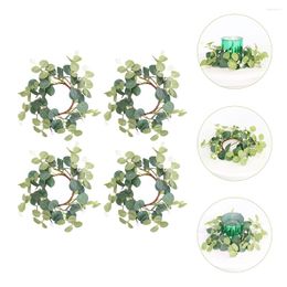 Decorative Flowers 4 Pcs Wedding Party Rings Door Wreaths For Front Outside Artificial Eucalyptus Rose Wreath