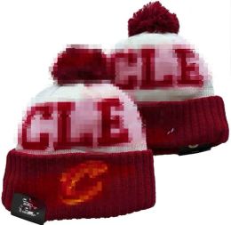 Cavaliers Beanies Cleveland Bobble Hats Beyzbol Top Kapakları 2023-24 Moda Tasarımcı Kova Şapka Şapkalı Örgü Faux Pom Beanie Noel Spor Örgü Şapkası