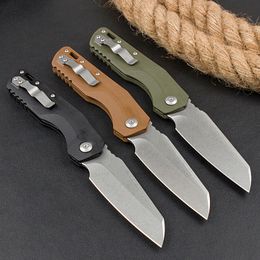 New MSI Tactical Folding Knife M390MK Stone Wash Tanto Point Blade G10 Handle Outdoor EDC Pocket Knives with Retail Box