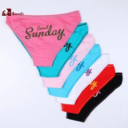 Kadın Panties 7pcsset Sexy Pantie Briefs Kadın Damgar Pazartesiden Pazar günleri sorunsuz Lowrise Lingeries iç çamaşırı S2XL 231031