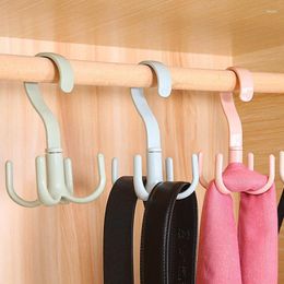 Hangers Multifunctional Hanger With Four Hooks Household Organiser Storage Holder 15.5x9.5x4cm Colourful Clothes Scarves Tools