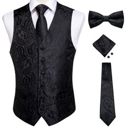 Men's Vests For Men Slim Fit Mens Wedding Suit Vest Casual Sleeveless Formal Business Male Waistcoat Hanky Necktie Bow Tie Set DiBanGu 230331