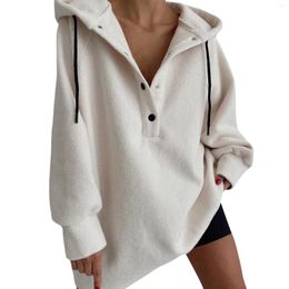 Women's Hoodies Fashion Plunging Sleeve Hooded Shaker Sweatshirt Loose Casual Snap Button Streetwear Ropa De Mujer Envios Gratis Ofertas