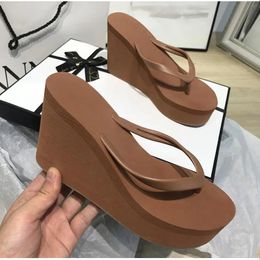 Slippers Summer Women EVA Thick High Heel Ladies Flip Flops Wedge Fashion Female Beach Shoes Causal Solid Women's Sandals