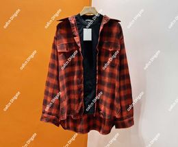 23SS Designer Men's Dress Shirt Fashion Casual Shirt Brand Fake Two Piece Shirt Loose Fit Checkered Shirt Fabric 100% Cotton