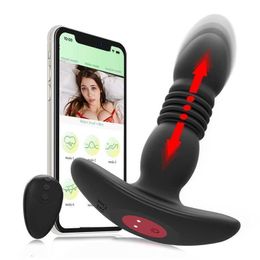 Sex Toy Massager Adult Massager Wireless Bluetooth App Dildo Vibrator Female Telescopic Anal Butt Plug g Spot Clitoris Stimulator Wear for Women Panty