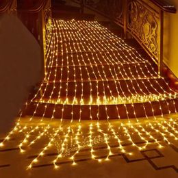 Strings Led Waterfall Curtain String Light 3X2/6X3M Outdoor Christmas Fairy Waterproof Falling Rain Icicle Garland