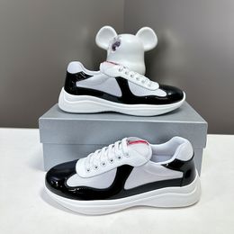 Tessuto a rete in pelle verniciata brillante Scarpe da coppia traspiranti Scarpe da uomo comode scarpe da donna casual Scarpe da coppia scarpe da ginnastica sportive da esterno Taglie 35-48 + scatola