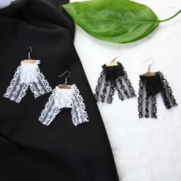 Stud Earrings Korean Fashion Earings Simple Ladies Cloth Lace Pierced Brincos Women Wedding Pendant Jewellery Gifts