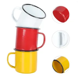 Wine Glasses 3pcs Water Cups Chinese Enamel Mug Camping Bottle Coffee Ceramic Breakfast Portable Drinking