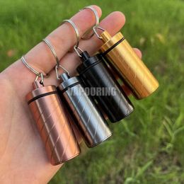 Portable Colorful Aluminium Box Smoking Snuff Snorter Sniffer Snuffer Finger Ring Chain Herb Tobacco Pill Telescopic Spoon Dabber Storage Bottle Stash Case Jar DHL