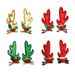 Hair Accessories 4 Pairs Of Christmas Clips For Girls Cartoon Three-Dimensional Girl Korean Version