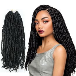 Kanekalon Synthetic Passion Twist Crochet Braid Hair 18 Inch Soft Ombre Bohemian Pre Twisted Water Wave Passion Twist Hair