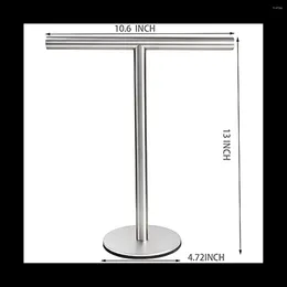 Liquid Soap Dispenser Bathroom Hand Towel Holder Stand T Shape 304 Stainless Steel For Kitchen Countertop