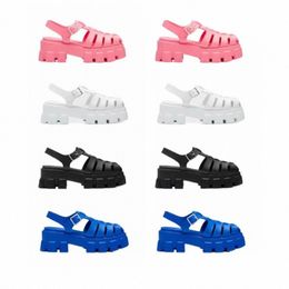 Monolith Foam Rubber Sandals White Black Blue Summer Shoes Beach Women Platform Heel Green Pink Silver Gold Beige Concave Convex Sole V9aE#