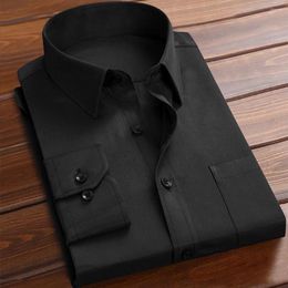 Men's Dress Shirts Stylish Men Business Shirt Lapel Good Breathability Sweat-absorbing Social Skin-touch For Working
