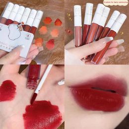 Lip Gloss Waterproof Matte Lipstick 6Pcs/set Nonstick Cup Velvet Long Lasting Not Fading Liquid Makeup Cosmetic