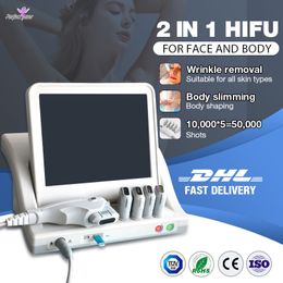 2 In 1 for Face and Body Hifu Machine Wrinkle Removal Skin Care Equipment Body Shaping Device 5 Cartridges