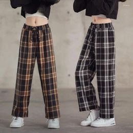 Trousers Girls Plaid Pants 2023 Spring Summer Wide Leg Kids Casual Straight-leg Teenager Sport 8 Y Children Clothing