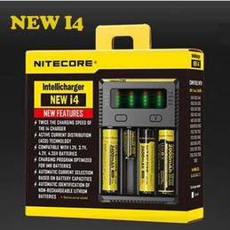 Authentic Nitecore New I4 Charger Digicharger LCD Display Battery Intelligent 4 Slots Charge for IMR 18650 14500 20700 21700 Universal Li-ion Battery VS Q4 D4 UM4 UMS4